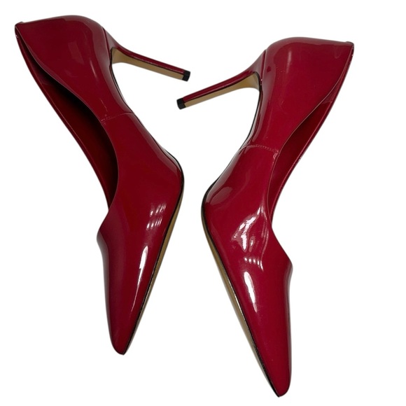 Aldo Women's Stessy Red Faux Patent Leather Mid Heel Pointed Toe Pumps Size 9 - Picture 4 of 11